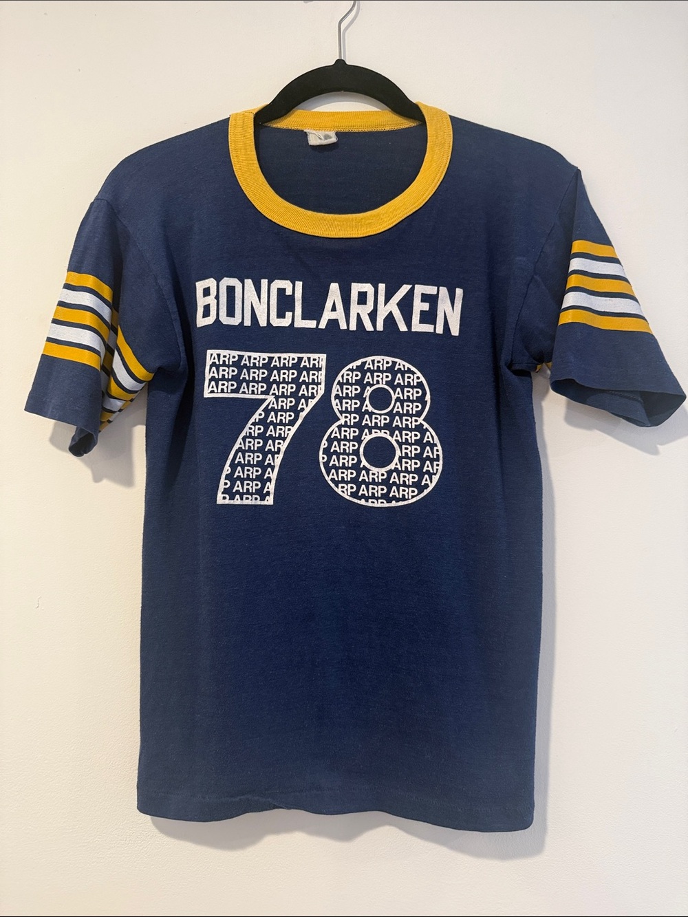 Vintage Navy/Yellow Ringer Football Tee